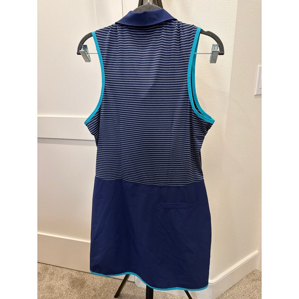 Adidas Women's Large Rangewear Golf Dress Blue Performance Sleeveless Polo Top - Picture 5 of 8